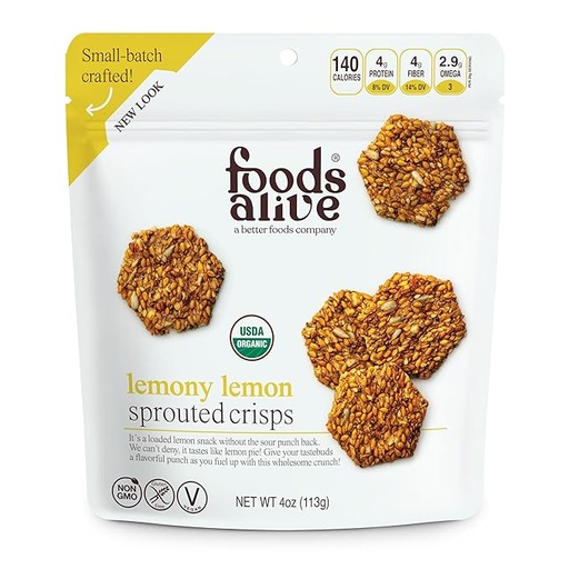 Organic Lemony Lemon Sprouted Crisps 4 oz