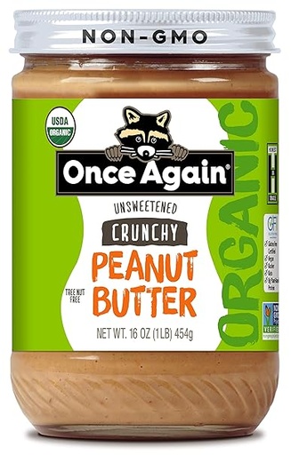 Organic Unsweet Crunchy Peanut Butter 16oz