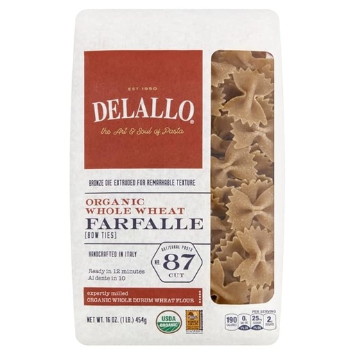 Organic Whole Wheat Farfalle 16oz