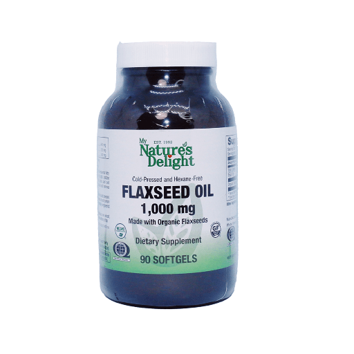 Flax Seed Oil 1,000 mg Cold Pressed and Hexane Free -90 Softgels