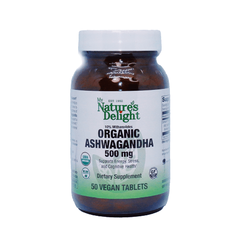 Organic Ashwagandha 500 mg - 50 Vegan Tabs